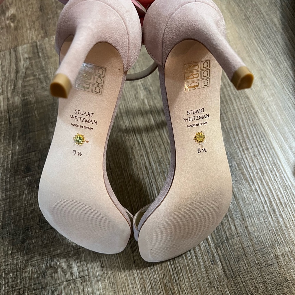 NWT Stuart Weiztman Nunakedstraight Strap Sandal Dolce Taupe 6.5 AA - Picture 4 of 6